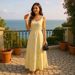 Patricia Jones Womens Sz 10 Dress Maxi Romcom Core Y2k 90s Vintage Feminine Boho